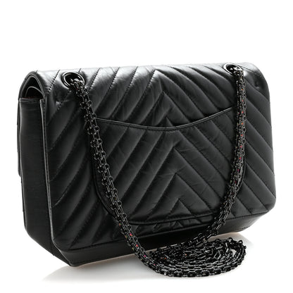 Chanel Aged Calfskin Chevron Quilted 2.55 Reissue 225 Flap So Black 3 of 11