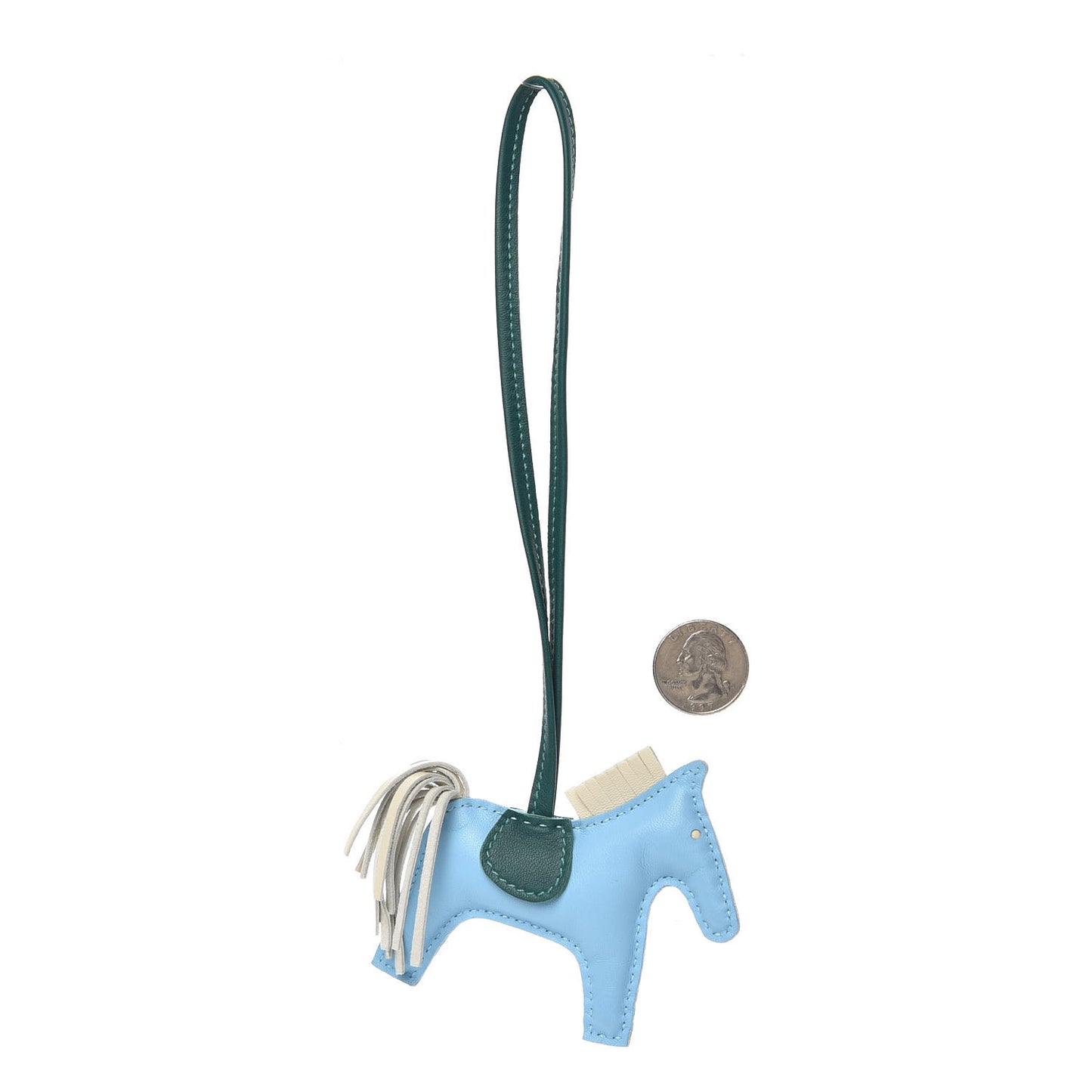 Milo Lambskin Grigri Rodeo Horse Bag Charm PM Celeste Malachite Craie
