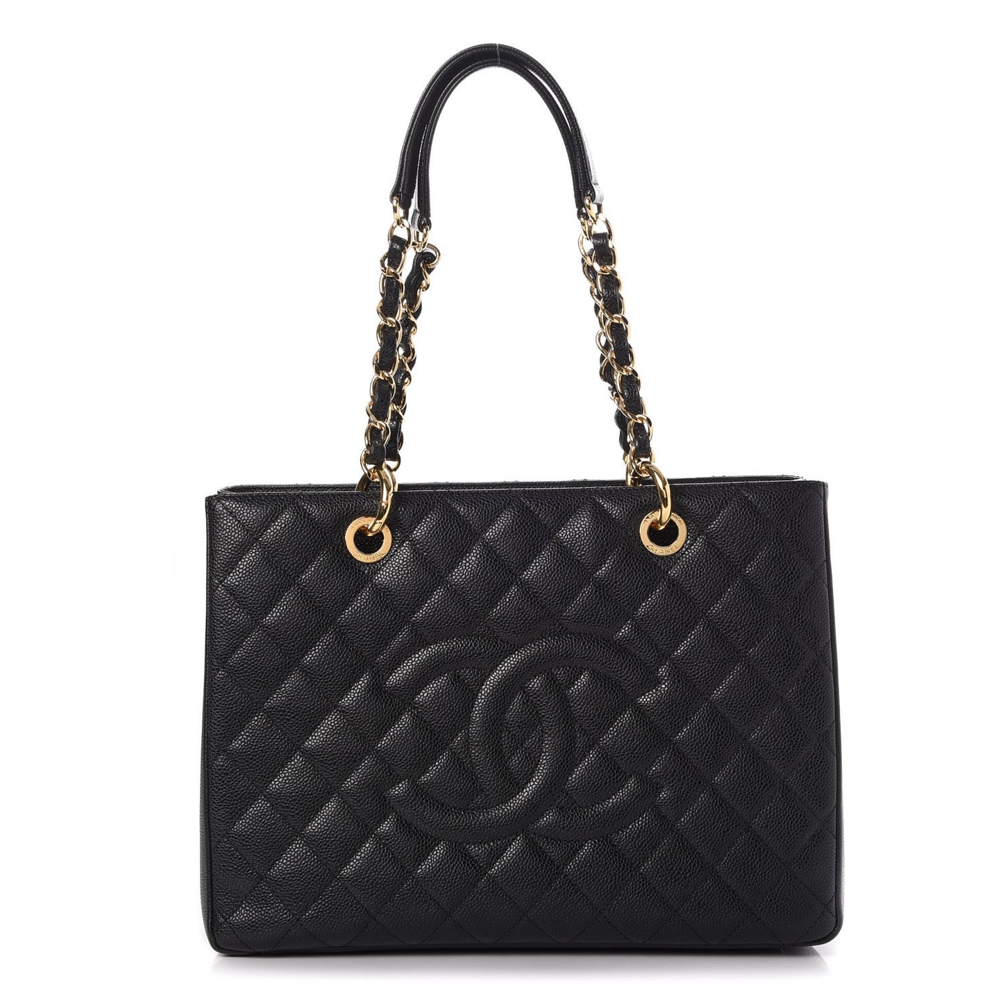 Caviar Quilted Grand Shopping Tote GST Black