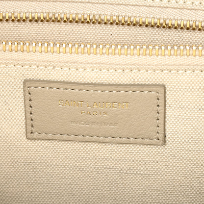 Saint Laurent Linen Calfskin Small Rive Gauche Tote Beige Sea Salt 6 of 8