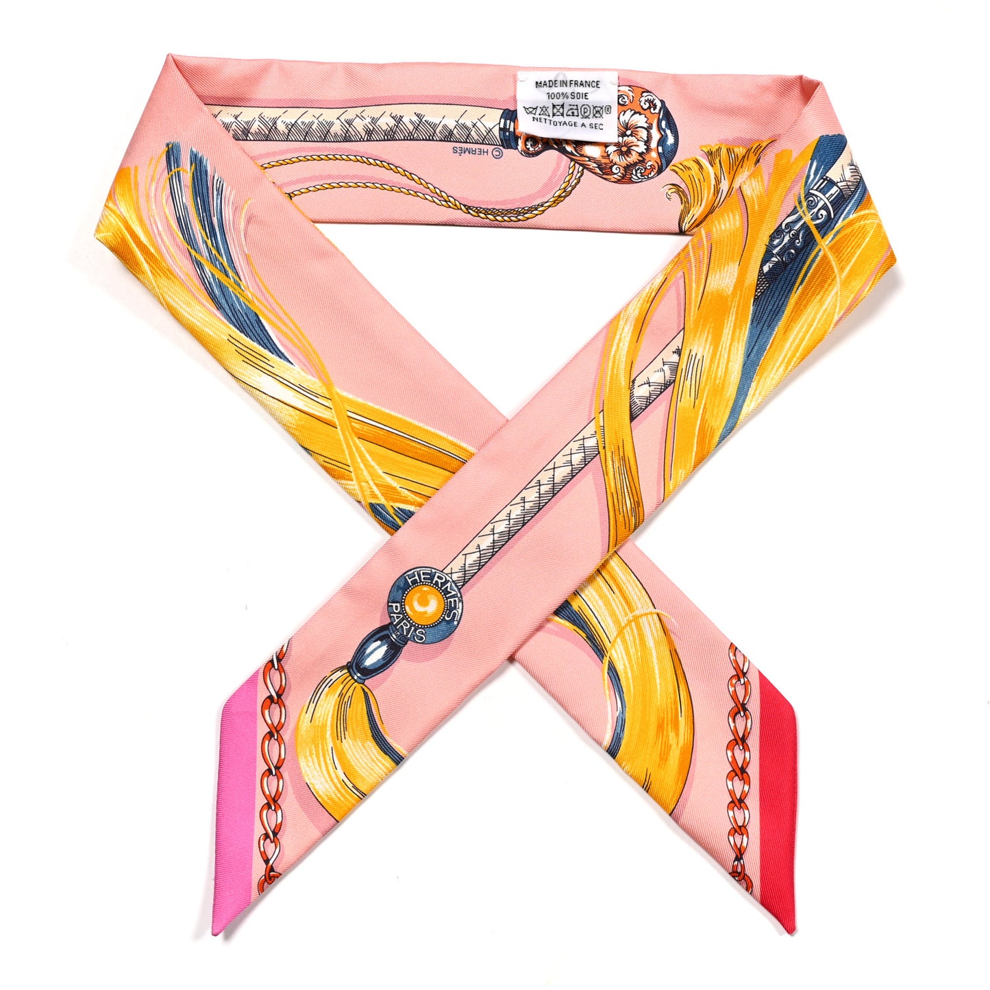 Silk Cavalcades Twilly Rose Poudre Jaune