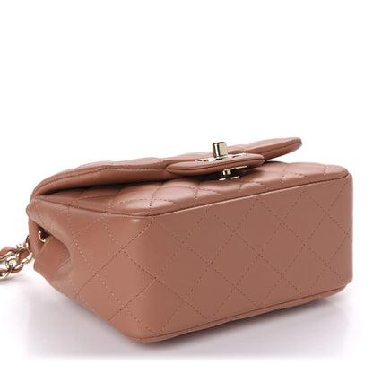 Chanel Lambskin Quilted Mini Square Flap Dark Beige 4 of 11