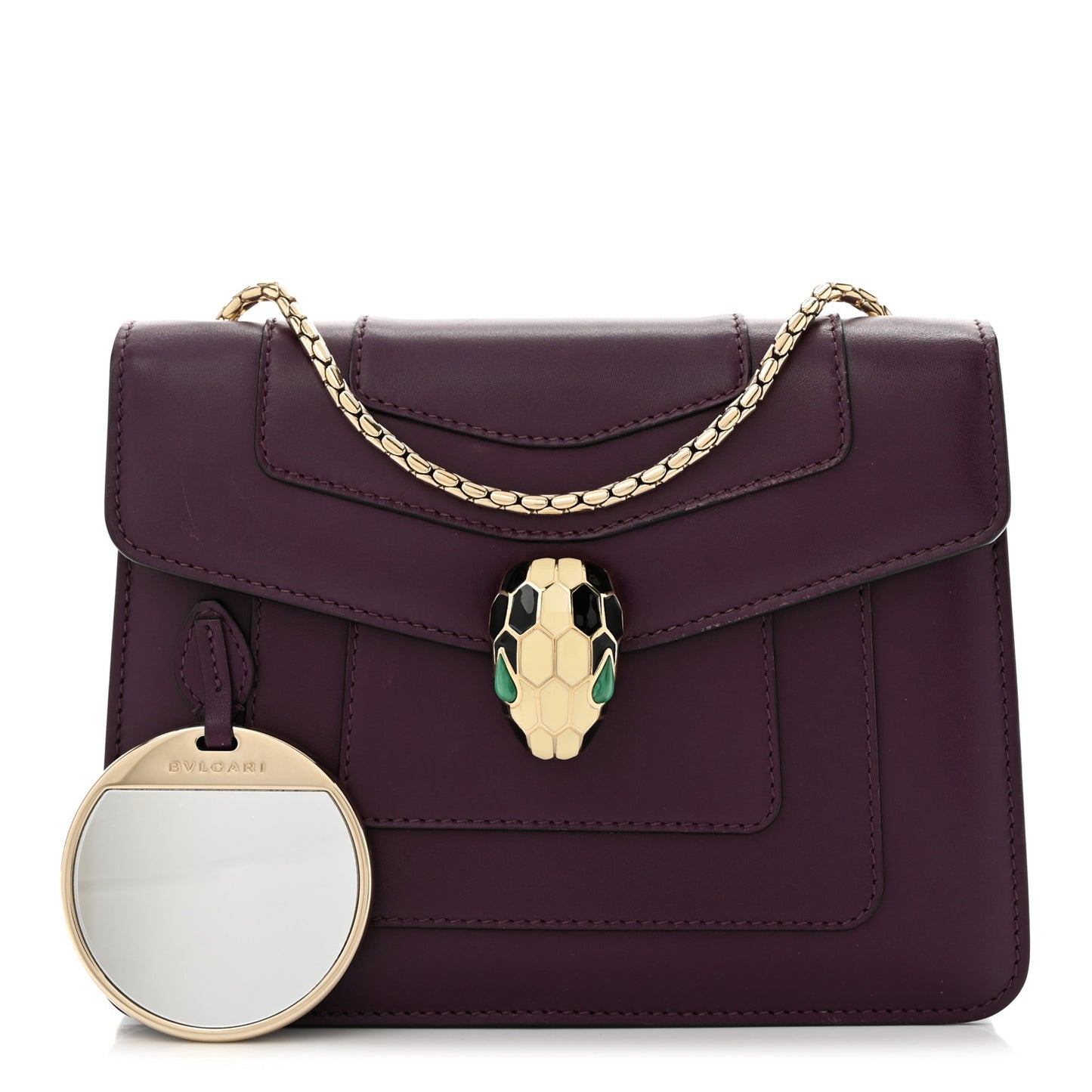 Calfskin Small Serpenti Forever Snake Strap Crossbody Bag Purple