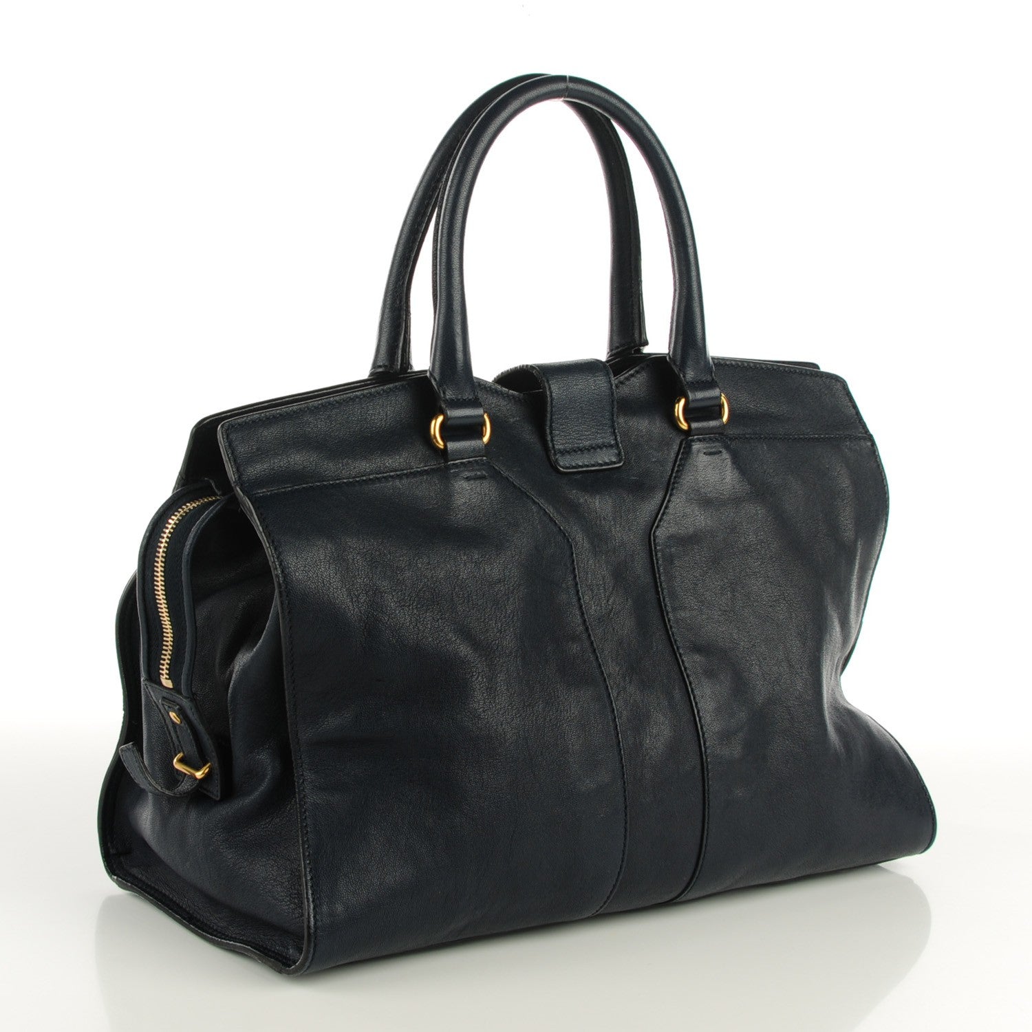 Saint Laurent Sheepskin Medium Cabas ChYc Navy 3 of 8