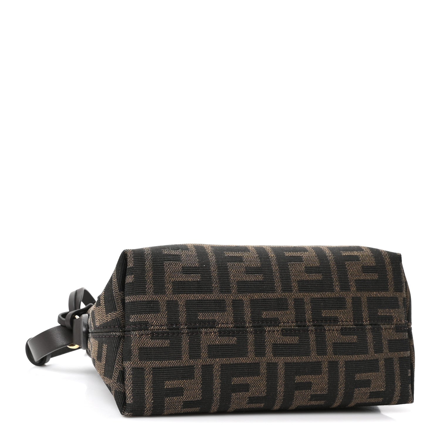Fendi Vitello Grace Jacquard FF Mini By The Way Boston Bag Tobacco Moro Ebano 4 of 10