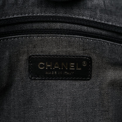 Chanel Straw Raffia Calfskin Chain Small Deauville Tote Black 6 of 13