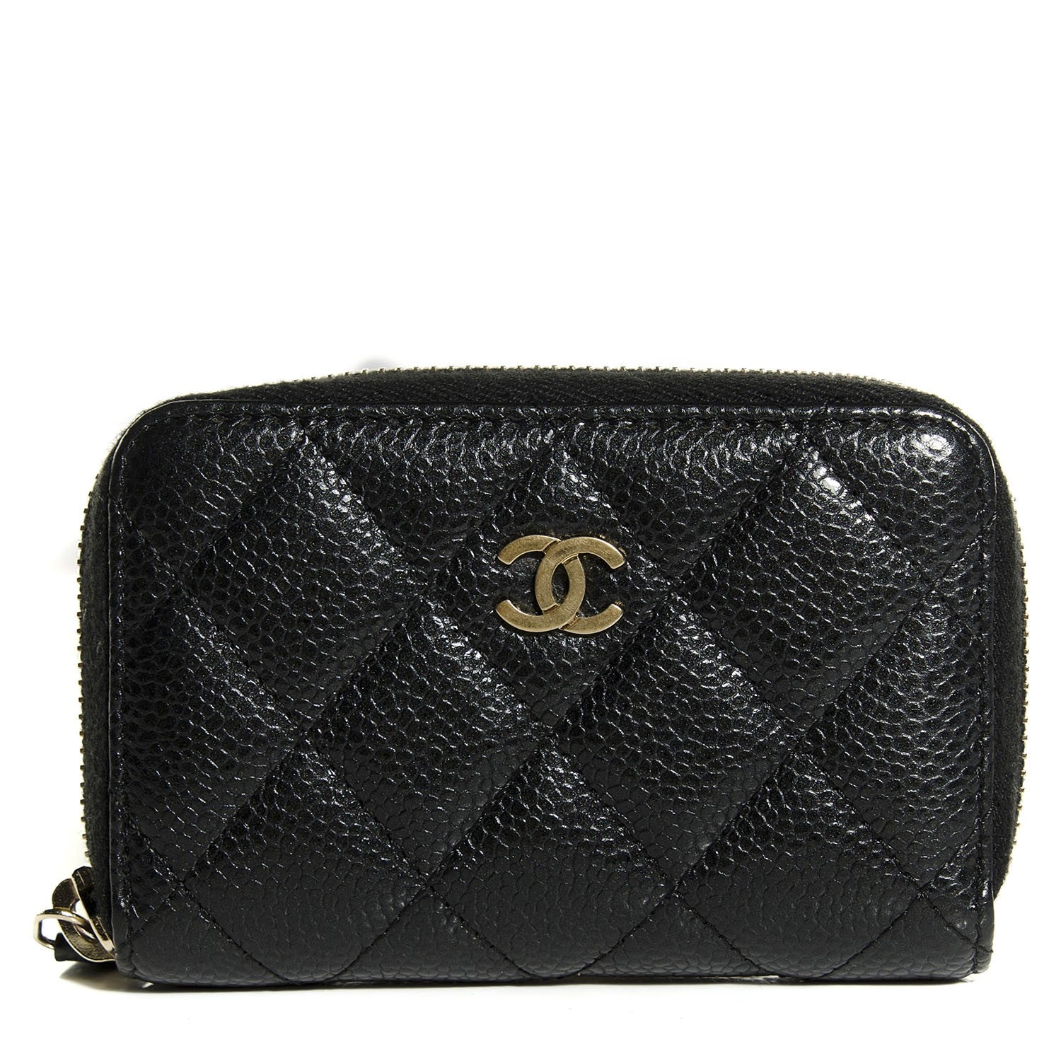 Chanel Caviar Quilted Zip Coin Purse Black 1 of 8
