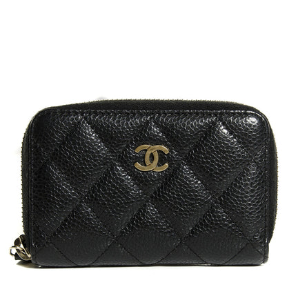 Chanel Caviar Quilted Zip Coin Purse Black 1 of 8