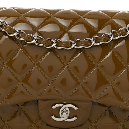 Chanel Patent Calfskin Quilted Jumbo Double Flap Brown 5 of 14