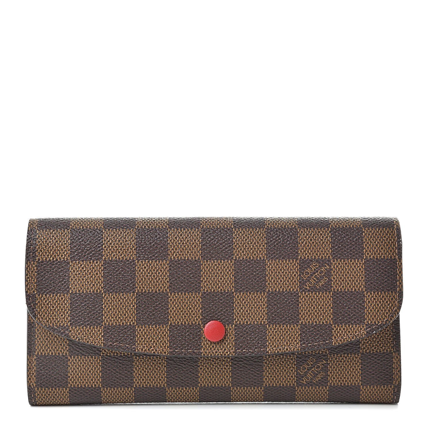 Louis Vuitton Damier Ebene Emilie Wallet Red 1 of 8
