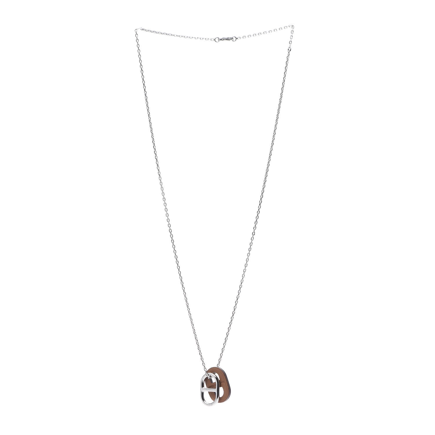 Hermes Palladium O'Maillon Pendant Necklace Gold 3 of 5