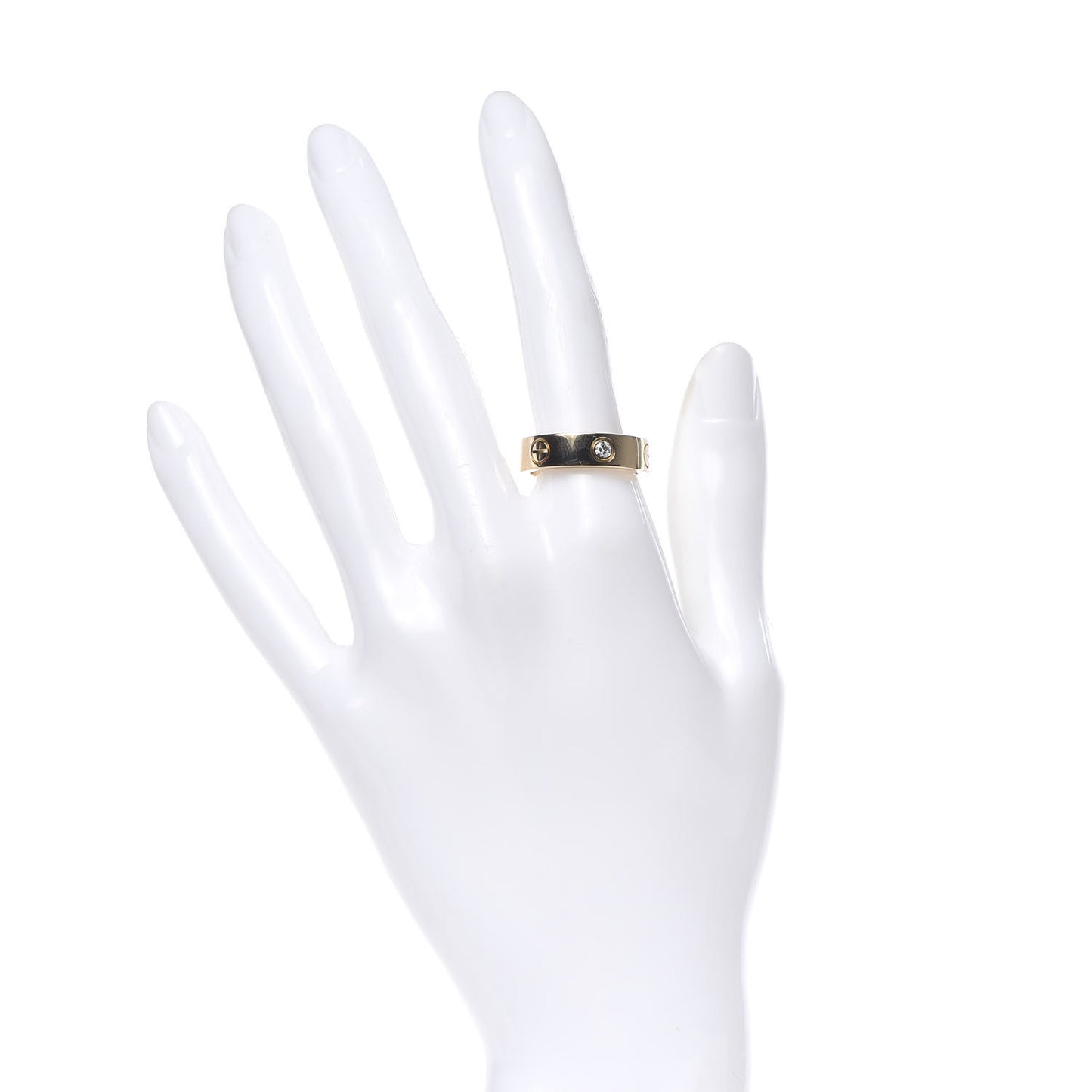 18K Yellow Gold 3 Diamond 5.5mm LOVE Ring 55 7.25