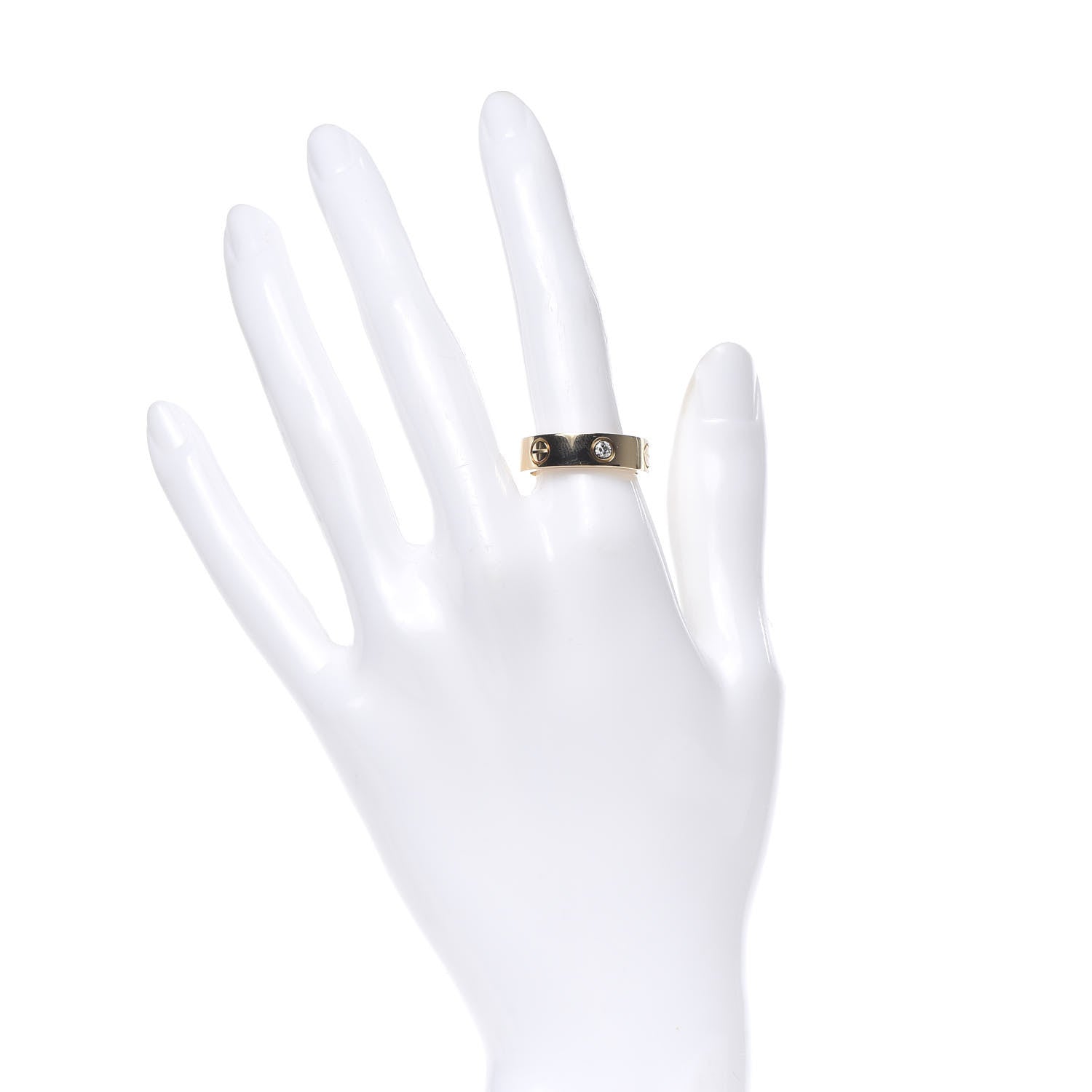 Cartier 18K Yellow Gold 3 Diamond 5.5mm LOVE Ring 55 7.25 2 of 4