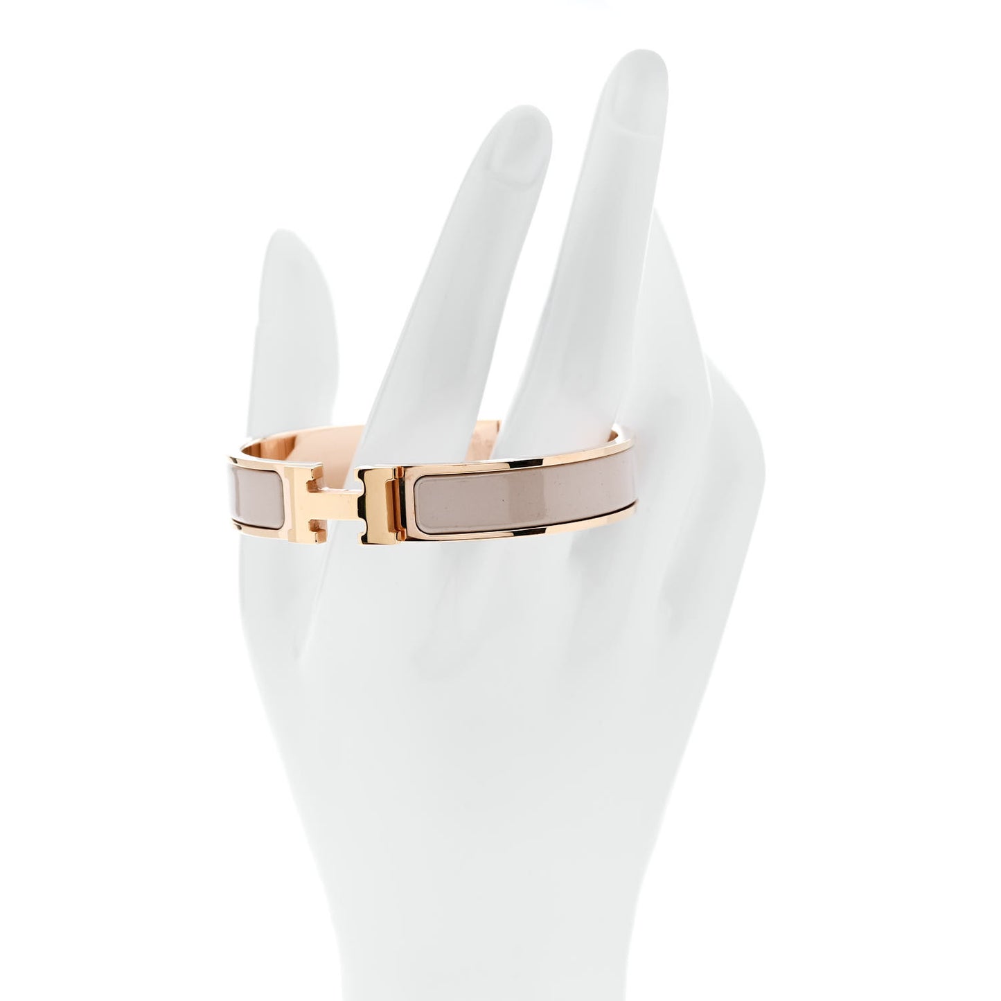 Enamel Narrow Clic Clac H Bracelet GM Beige Rose