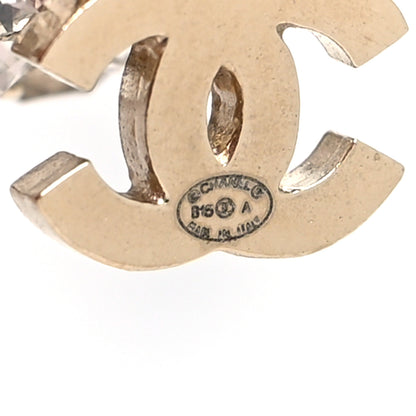 Chanel Crystal Camellia Drop CC Drop Earrings Gold 4 of 4