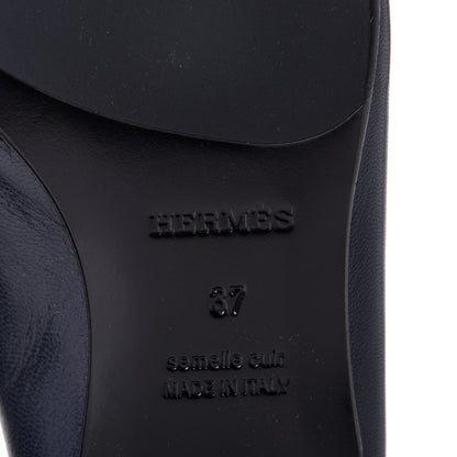 Hermes Goatskin Paris Loafers 37 Marine 9 of 11