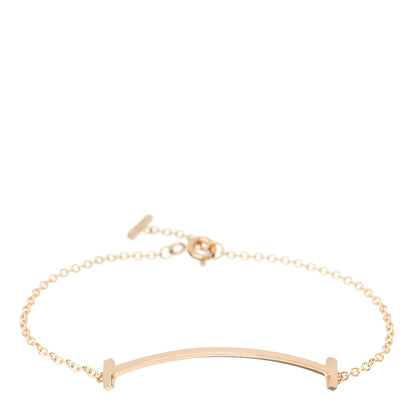 Tiffany 18K Rose Gold T Smile Bracelet 1 of 4