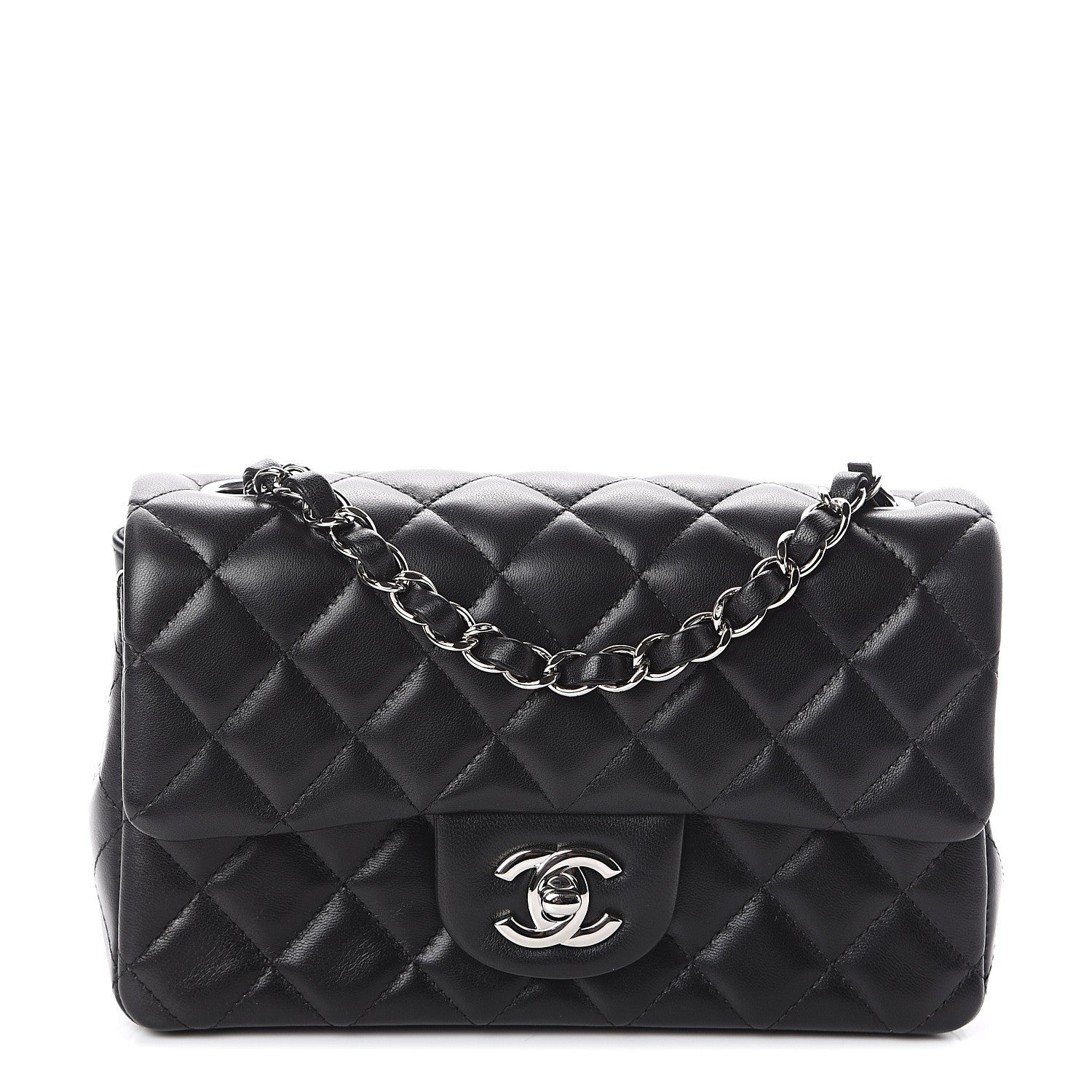 Chanel Lambskin Quilted Mini Rectangular Flap Black 1 of 8