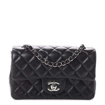 Chanel Lambskin Quilted Mini Rectangular Flap Black 1 of 8
