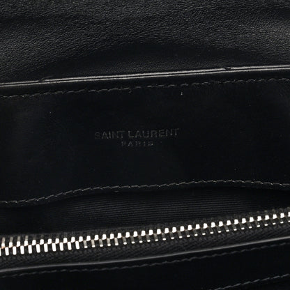 Saint Laurent Calfskin Y Quilted Monogram Small Loulou Chain Satchel Black 6 of 9