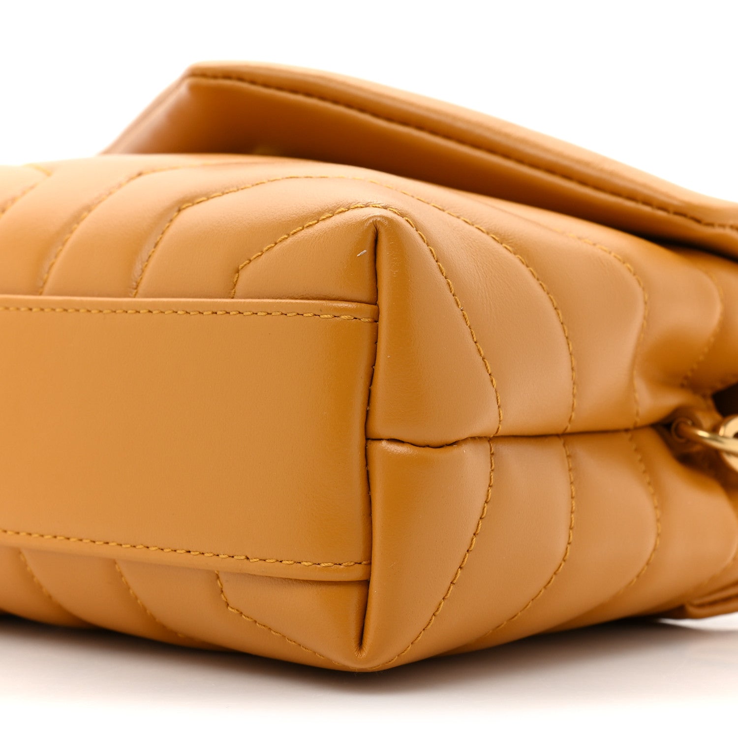 Saint Laurent Calfskin Y Quilted Monogram Toy Loulou Crossbody Bag Cheddar 9 of 11