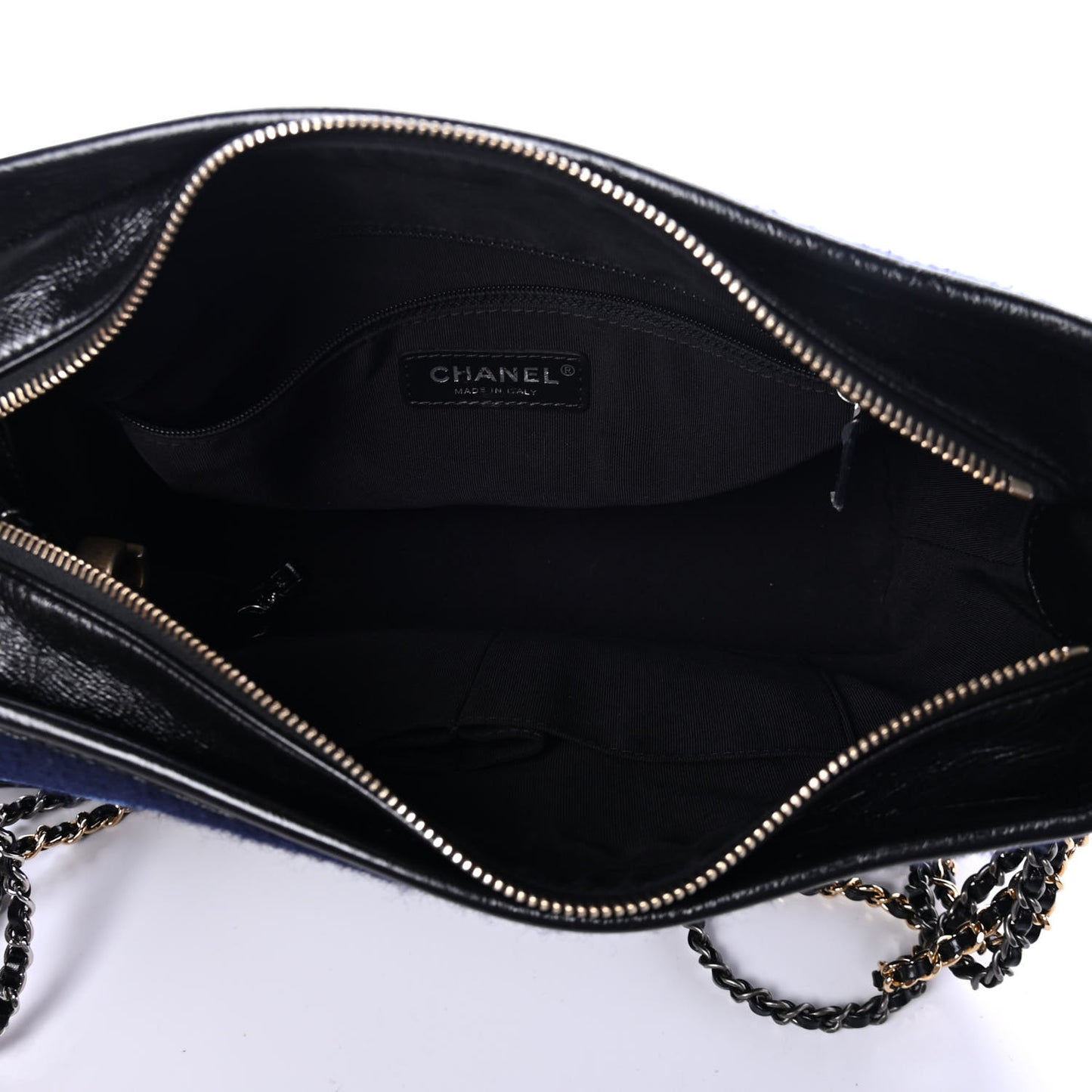 Wool Embroidered Medium Gabrielle Hobo Dark Navy Blue