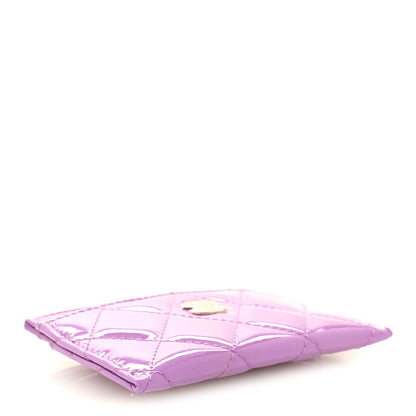 Chanel Patent Quilted Card Holder Purple 4 of 9