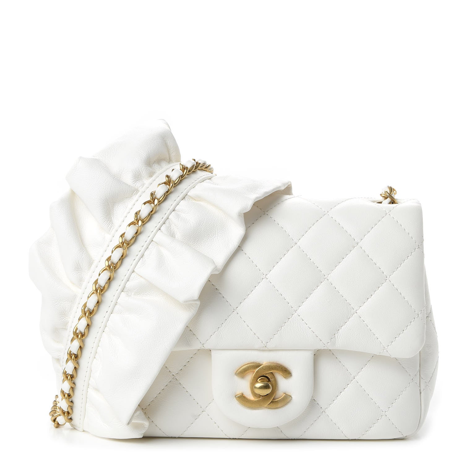 Chanel Calfskin Quilted Mini Romance Square Flap White 1 of 10