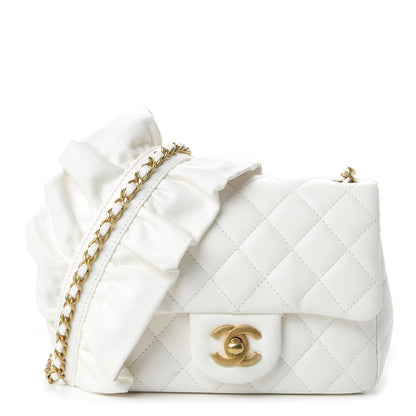 Chanel Calfskin Quilted Mini Romance Square Flap White 1 of 10