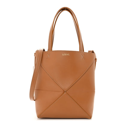 Loewe Shiny Calfskin Mini Puzzle Fold Tote Warm Desert 1 of 9