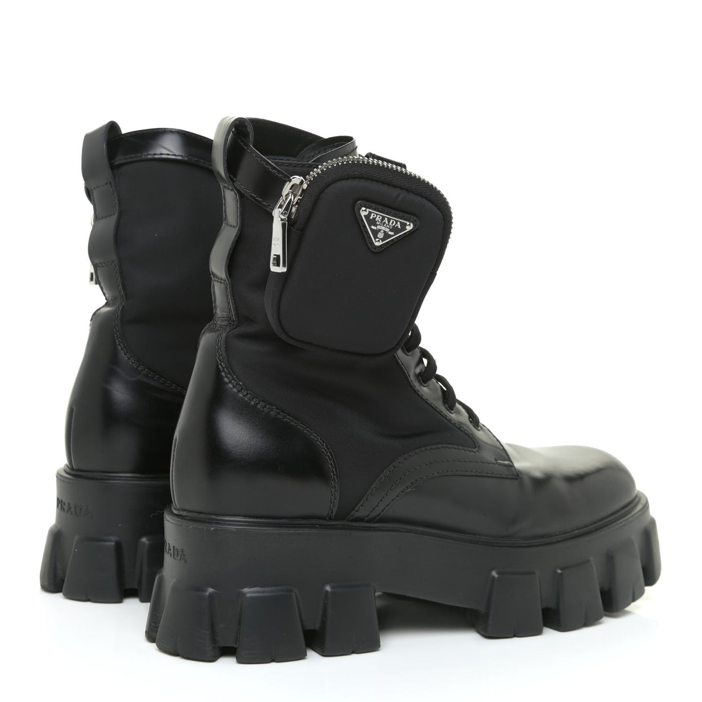 Spazzolato Rois Nylon Metal Triangle Logo Monolith Pouch Pocket 55mm Boots 39.5 Black