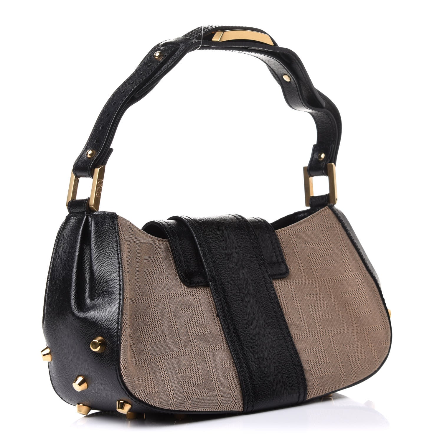 Fendi Zucca Shadow Shoulder Bag Black 2 of 11