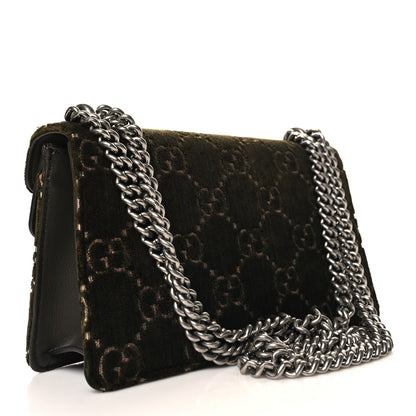 Gucci Velvet Moon Calfskin Crystal GG Monogram Small Dionysus Shoulder Bag Dark Olive Rose Gold 3 of 10