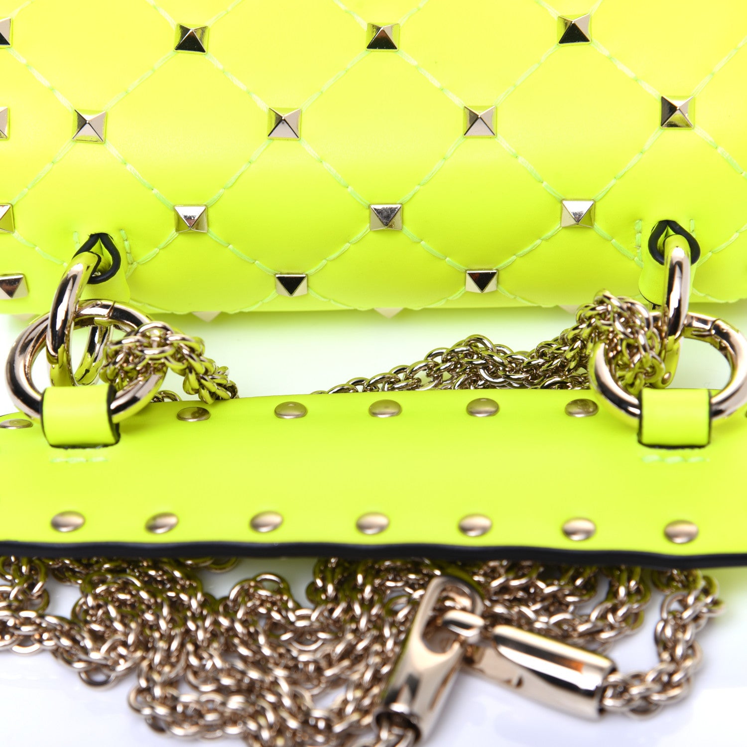 Valentino Garavani Calfskin Micro Rockstud Spike Shoulder Bag Lime 9 of 11