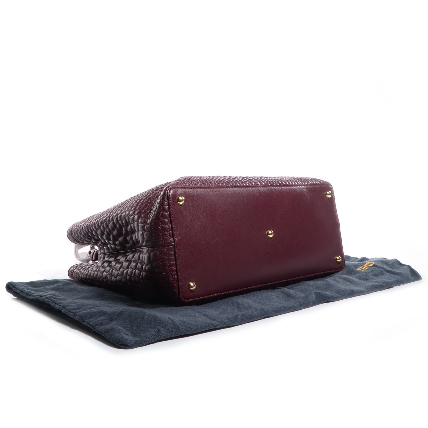 Fendi Nappa Crocodile Trapuntata Medium 2Jours Tote Bordeaux 4 of 11