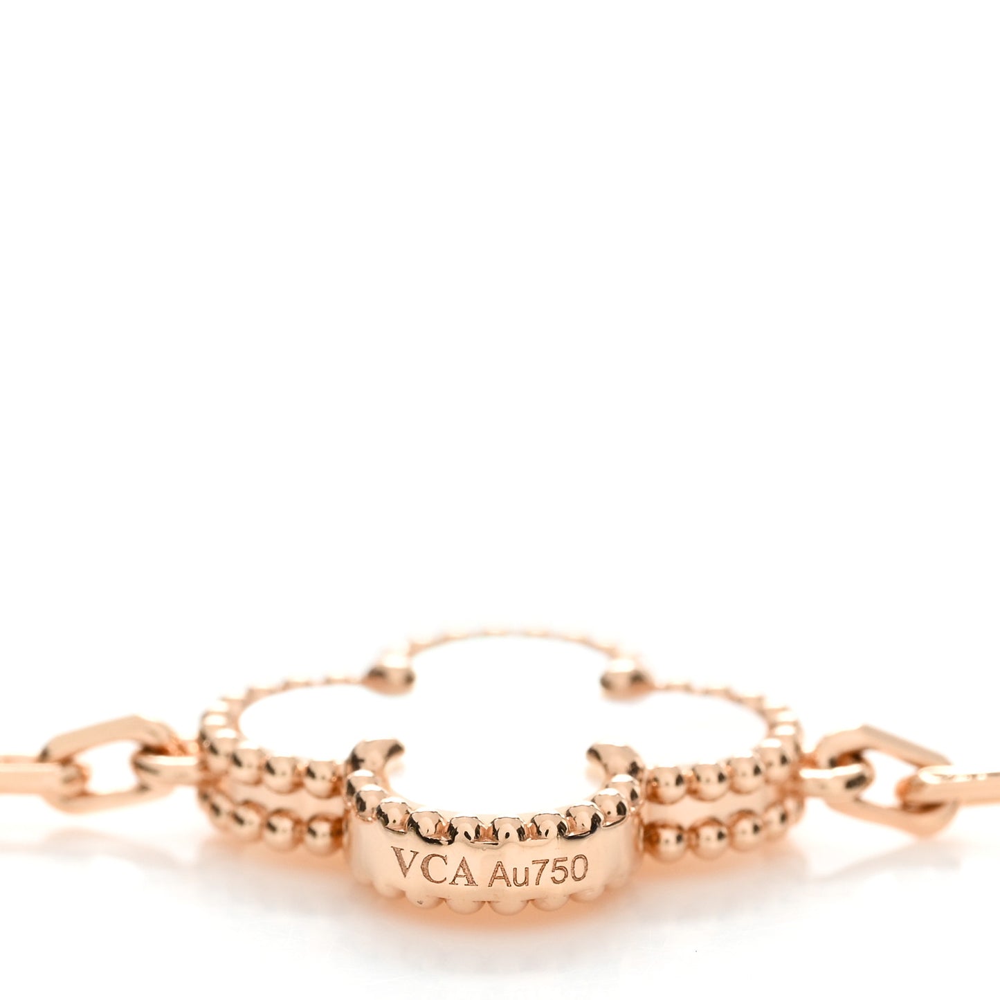 18K Rose Gold Mother of Pearl 5 Motifs Vintage Alhambra Bracelet