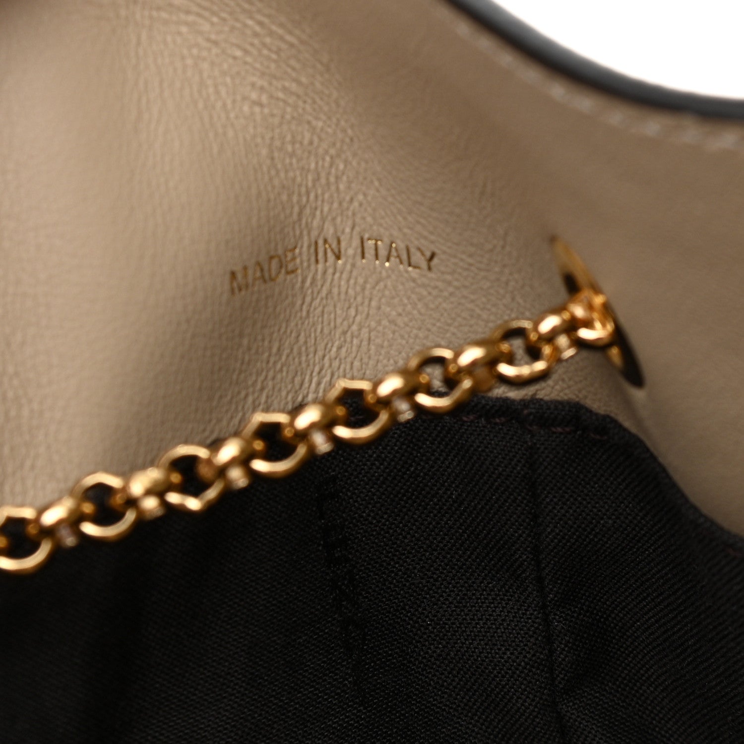 Fendi Vitello Grace King Karligraphy Chain Bucket Bag Nuvola Praline 6 of 13