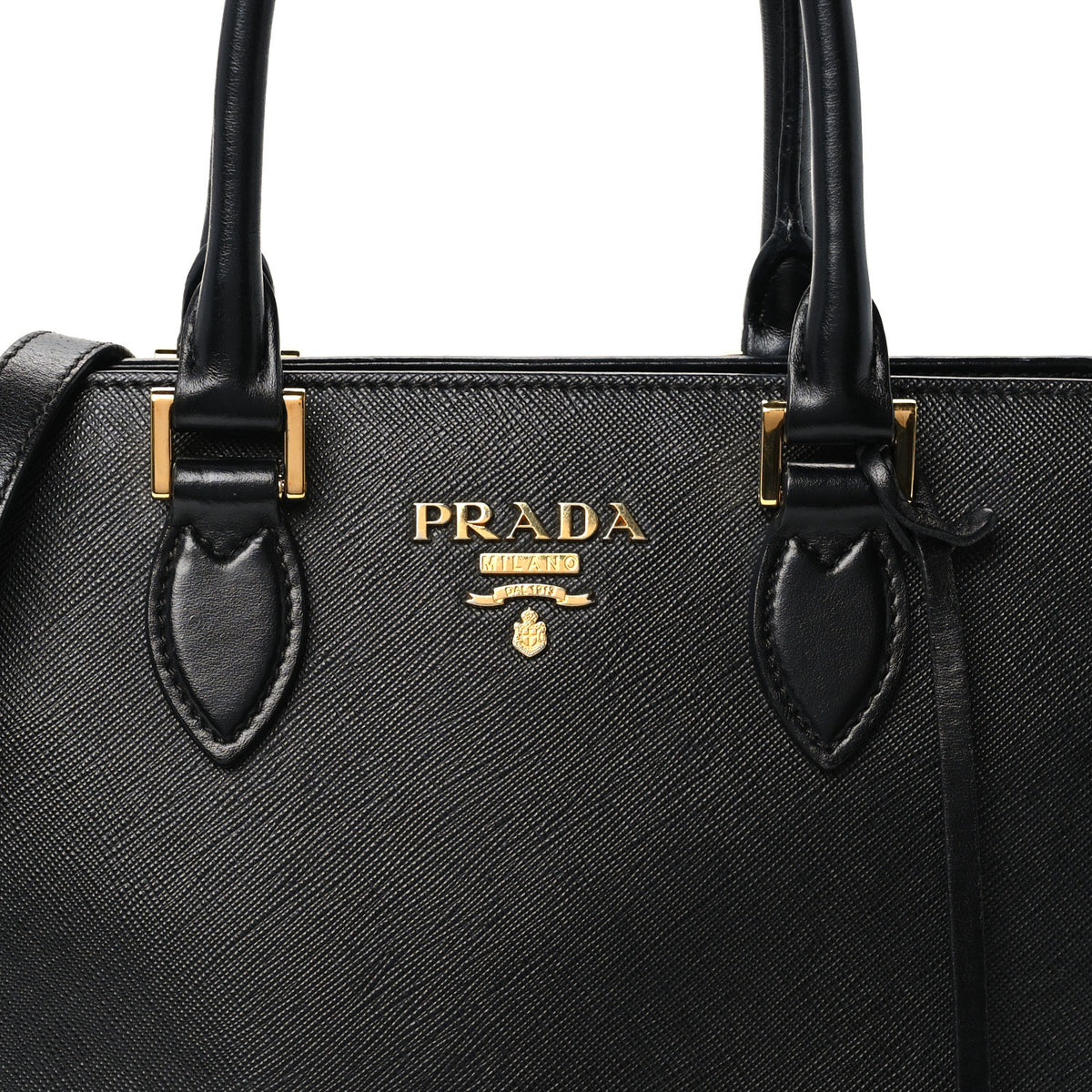 Prada Saffiano Soft Calfskin Small Zippered Tote Black 7 of 9