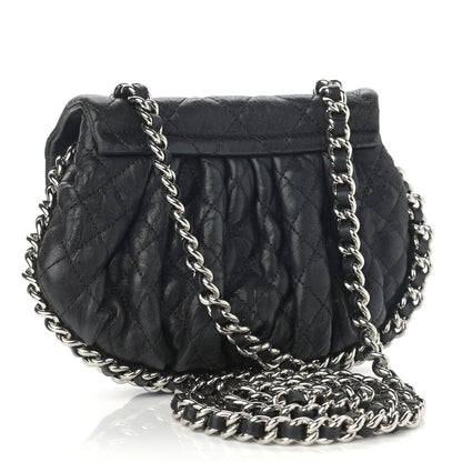 Chanel Washed Lambskin Quilted Mini Chain Around Messenger Black 3 of 10