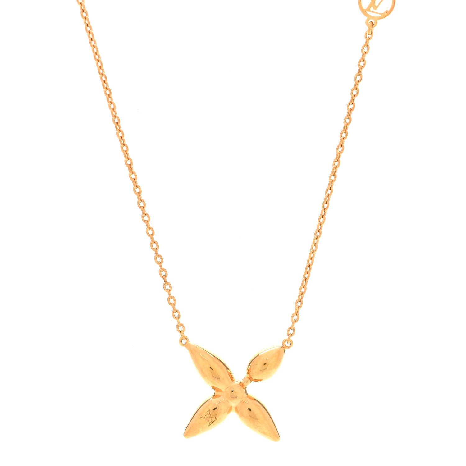 Louis Vuitton Metal Louisette Necklace Gold 4 of 7