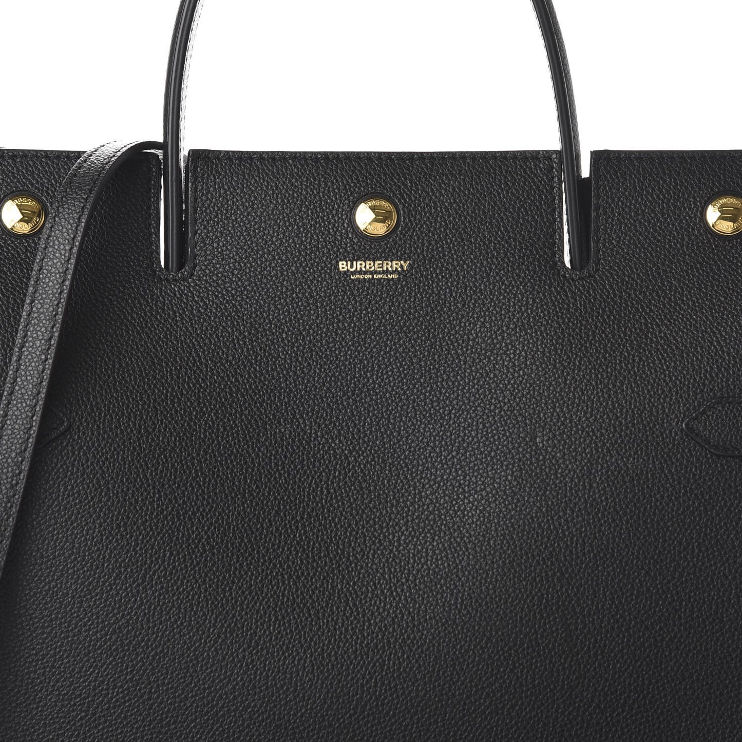 Grainy Calfskin Medium Title Bag Black
