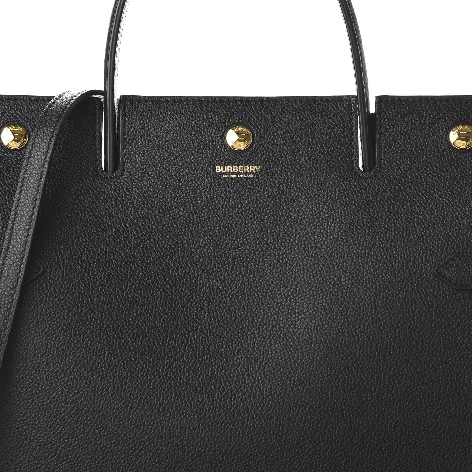 Burberry Grainy Calfskin Medium Title Bag Black 10 of 10