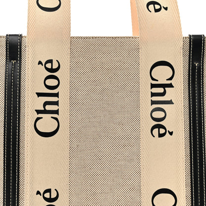 Chloe Cotton Calfskin Medium Woody Ribbon Tote White Blue 9 of 12