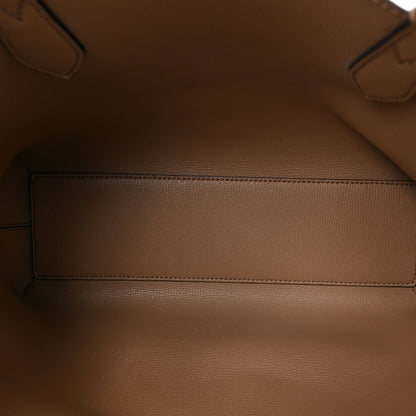 Burberry Grainy Calfskin Haymarket Check Small Reversible Tote Mid Camel 5 of 8