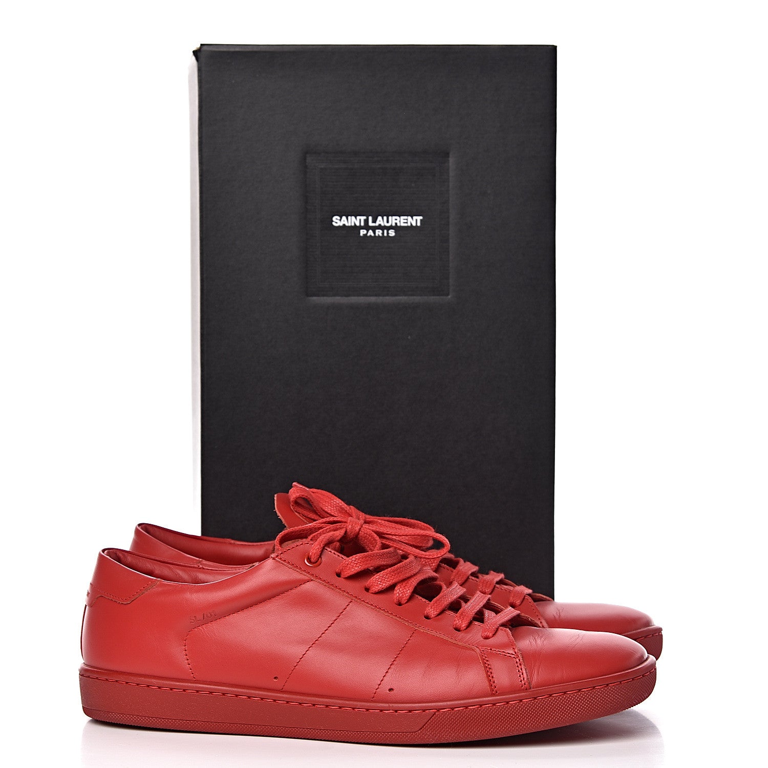 Saint Laurent Calfskin Mens Alpha Sneakers 43 New Red 10 of 10