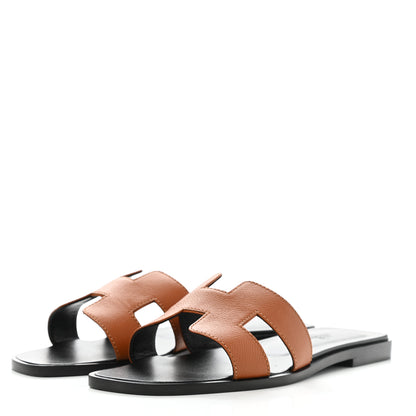 Hermes Epsom Oran Sandals 37 Naturel 3 of 10