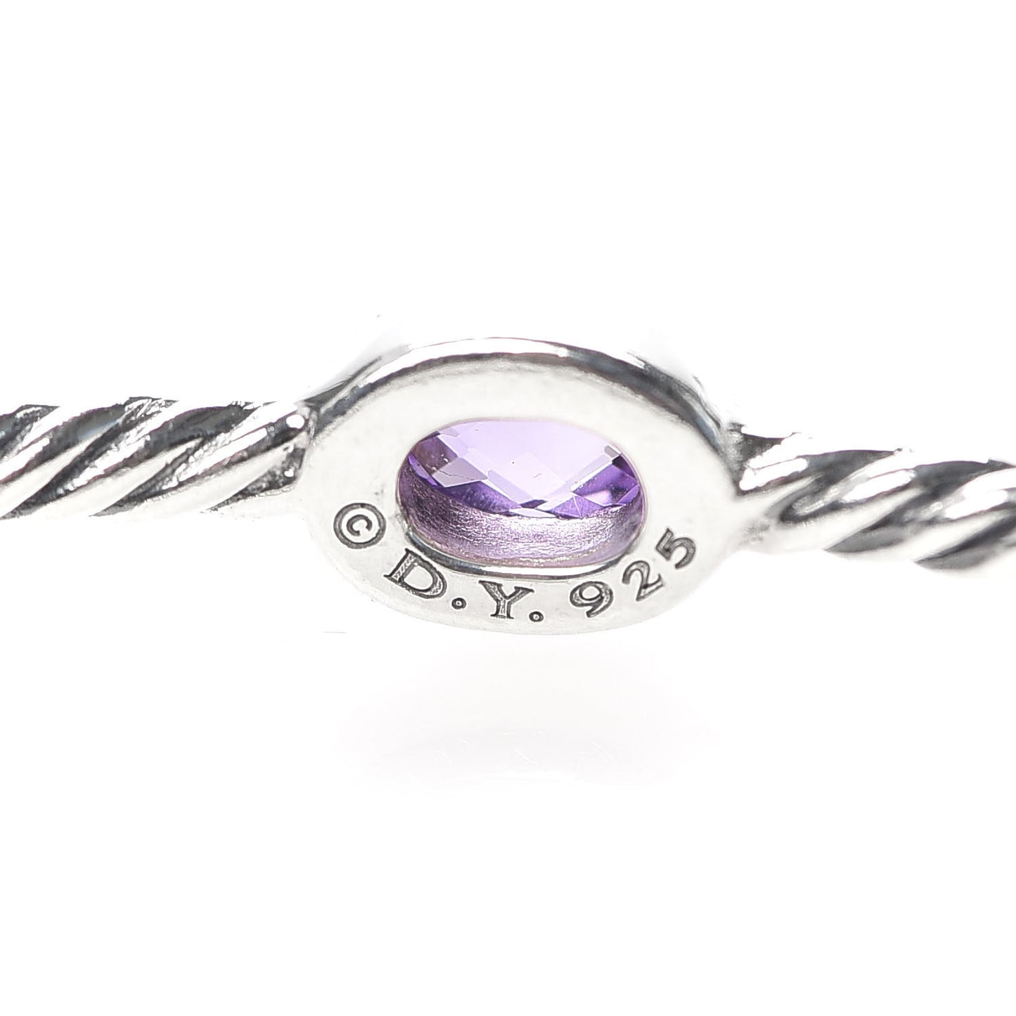 Sterling Silver Amethyst Color Classics Cable Bangle Bracelet Set of 2