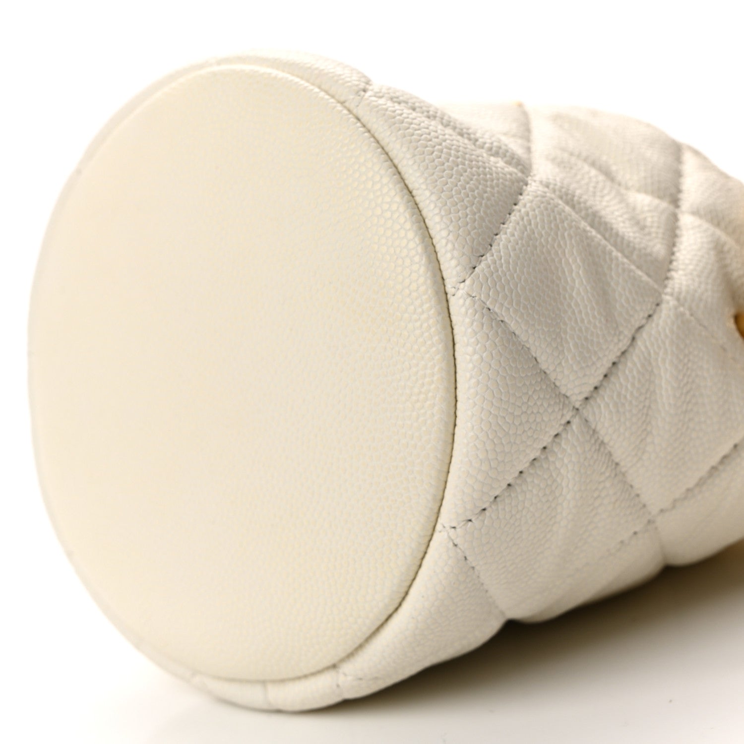 Chanel Caviar Quilted Coco First Bucket Clutch With Chain White 10 of 10