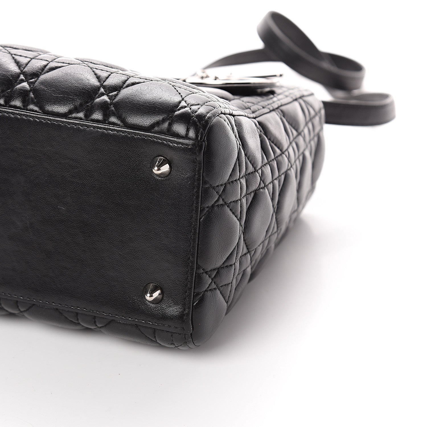 Christian Dior Lambskin Cannage Medium Lady Dior Black 8 of 8