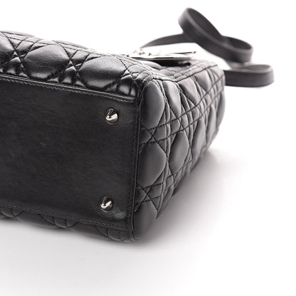 Christian Dior Lambskin Cannage Medium Lady Dior Black 8 of 8